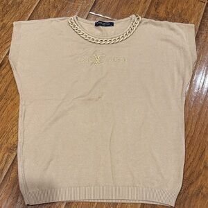 Louis Vuitton Beige Top with Chain Detail